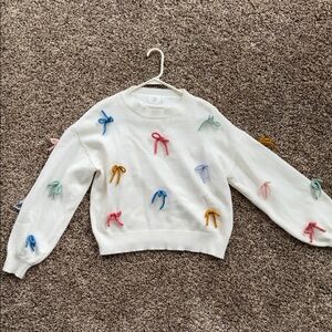 Luna Ivy Sweater with Colorful Bow Accents